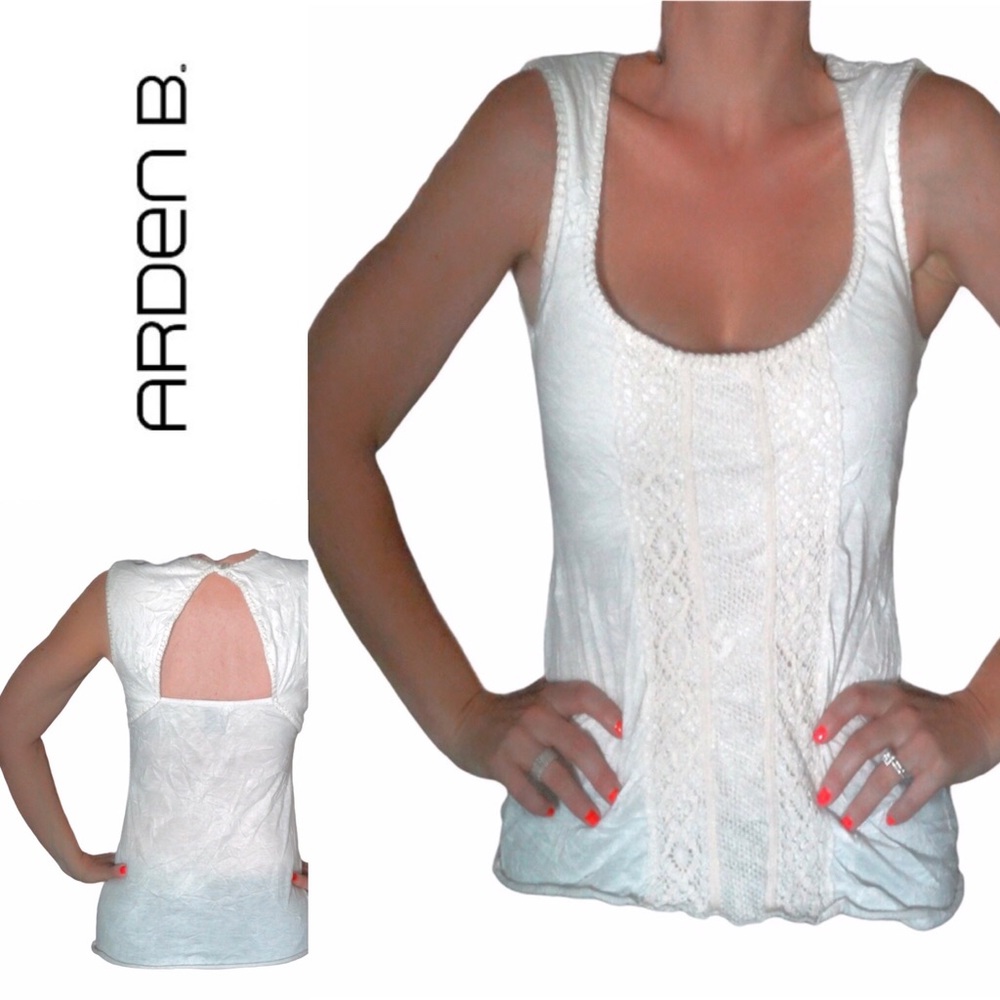 ARDEN B boho chic sleeveless crochet top open back